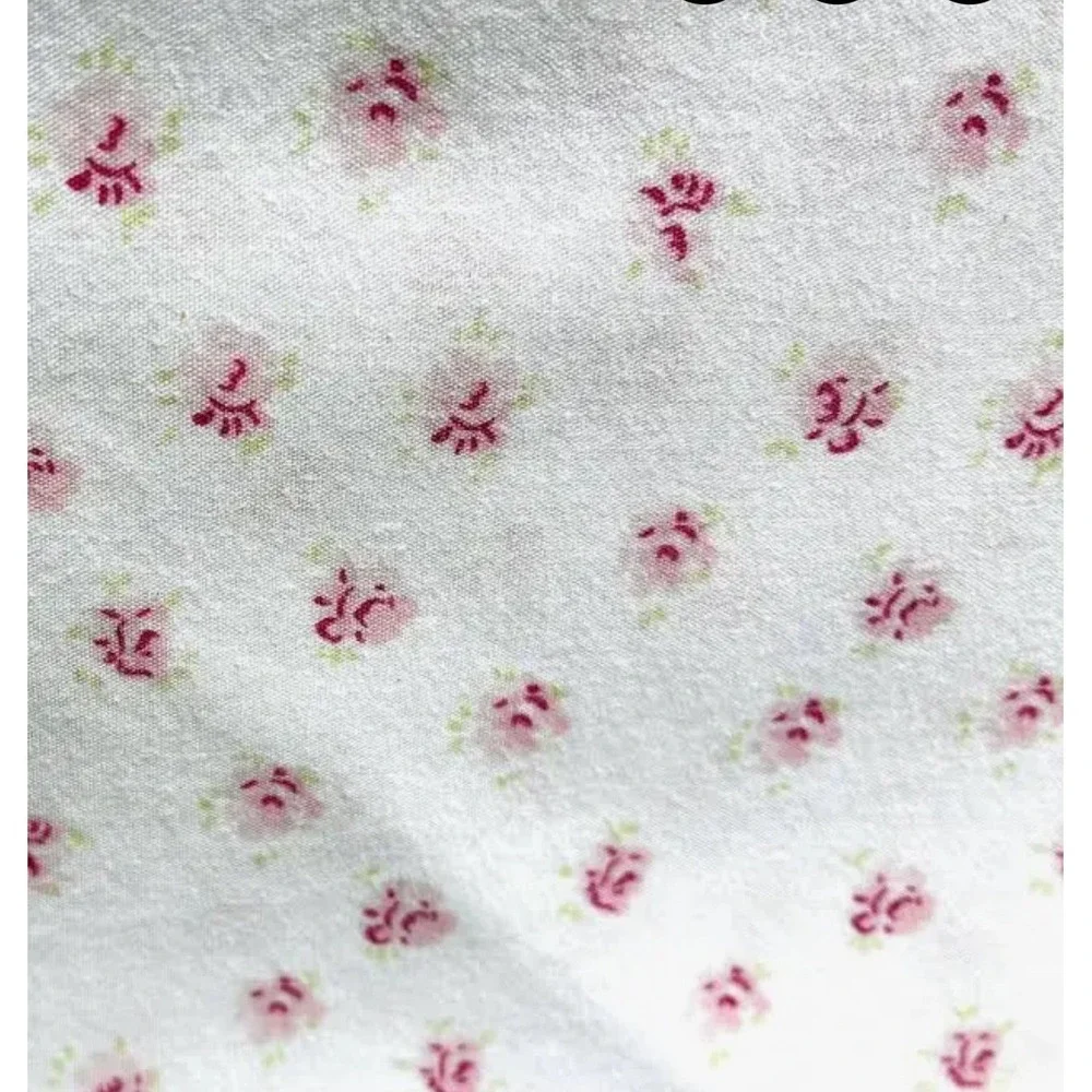 VtgTwin Reversible Duvet Cover Shabby Chic Cottage Floral Cotton Pink Romantic